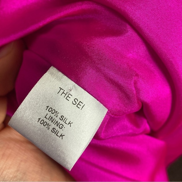 NWT The Sei Silk Bias-Cut Slipdress in Fuchsia Pink Flawed - Picture 8 of 17